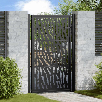 Poort met sporenontwerp 105x155 cm staal zwart