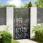 Gate with track design 100x175 cm steel black