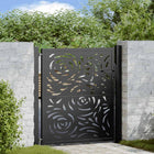 Gate with flame design 100x100 cm steel black