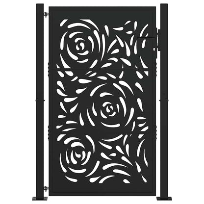 Poort met vlamontwerp 105x155 cm staal zwart