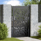 Gate with flame design 100x150 cm steel black