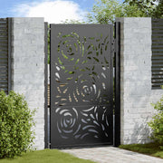 Poort 100x150 cm staal zwart vlamontwerp