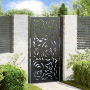 Poort vlamontwerp 100x175 cm staal zwart