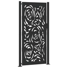 Poort met vlamontwerp 105x205 cm staal zwart