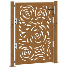 Poort met vlamontwerp 105x130 cm weervast staal