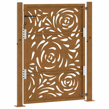 Poort met vlamontwerp 105x130 cm weervast staal