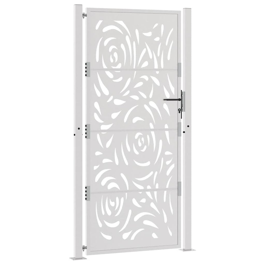Poort met vlamontwerp 105x205 cm weervast staal