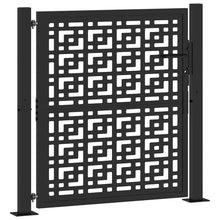 Poort met kruisontwerp 105x105 cm staal zwart