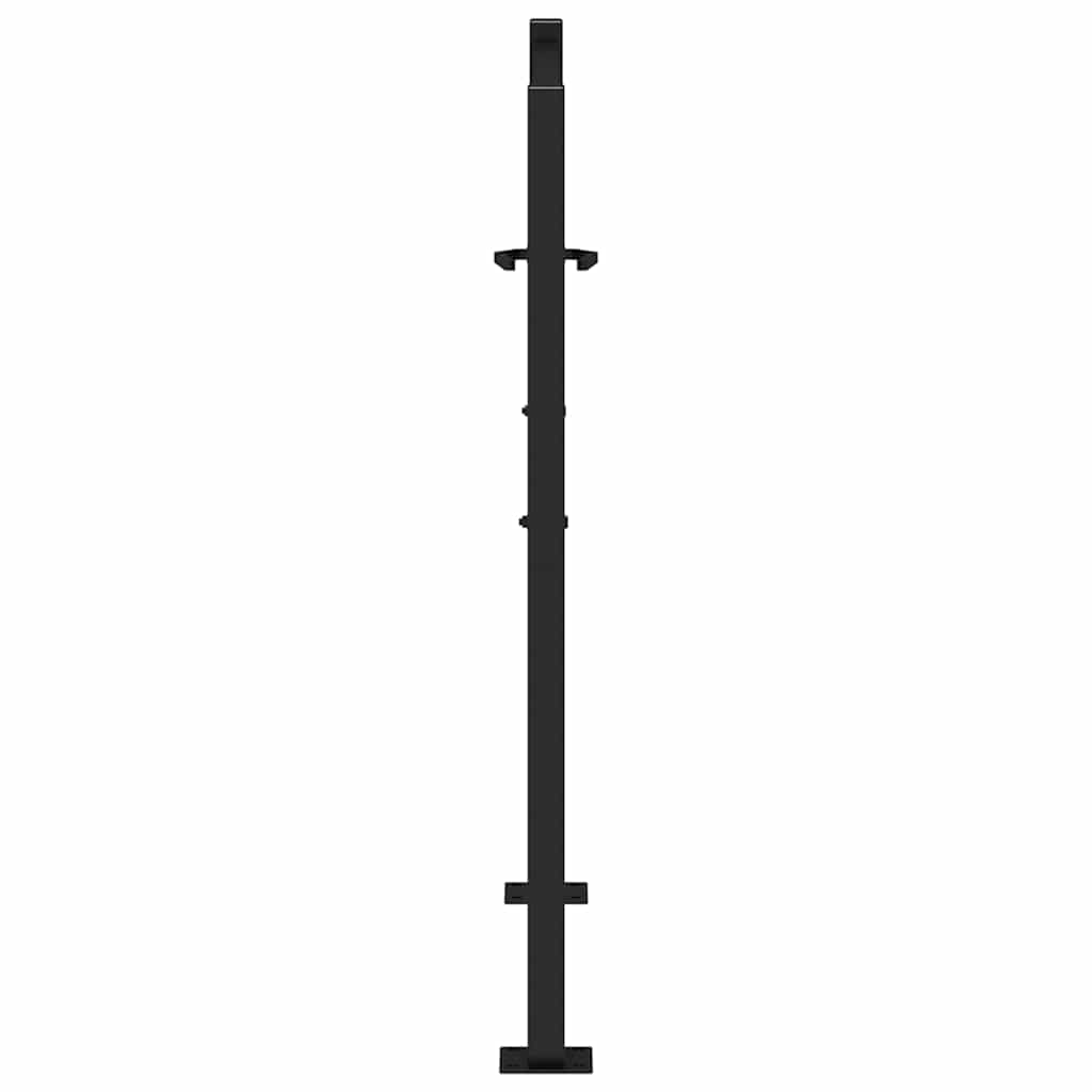 Poort met kruisontwerp 105x105 cm staal zwart