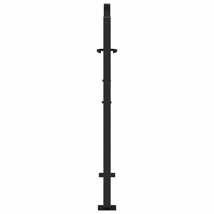 Poort met kruisontwerp 105x105 cm staal zwart