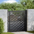 Gate with cross design 100x100 cm steel black