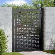 Poort 105x130 cm staal zwart kruisontwerp