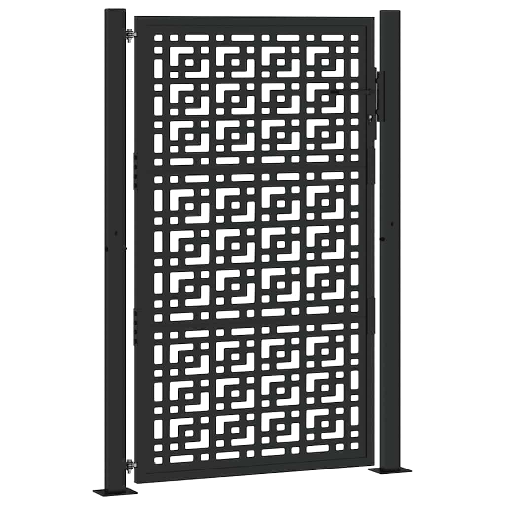 Poort met kruisontwerp 105x155 cm staal zwart