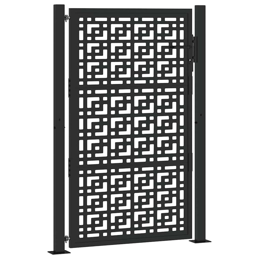 Poort met kruisontwerp 105x155 cm staal zwart