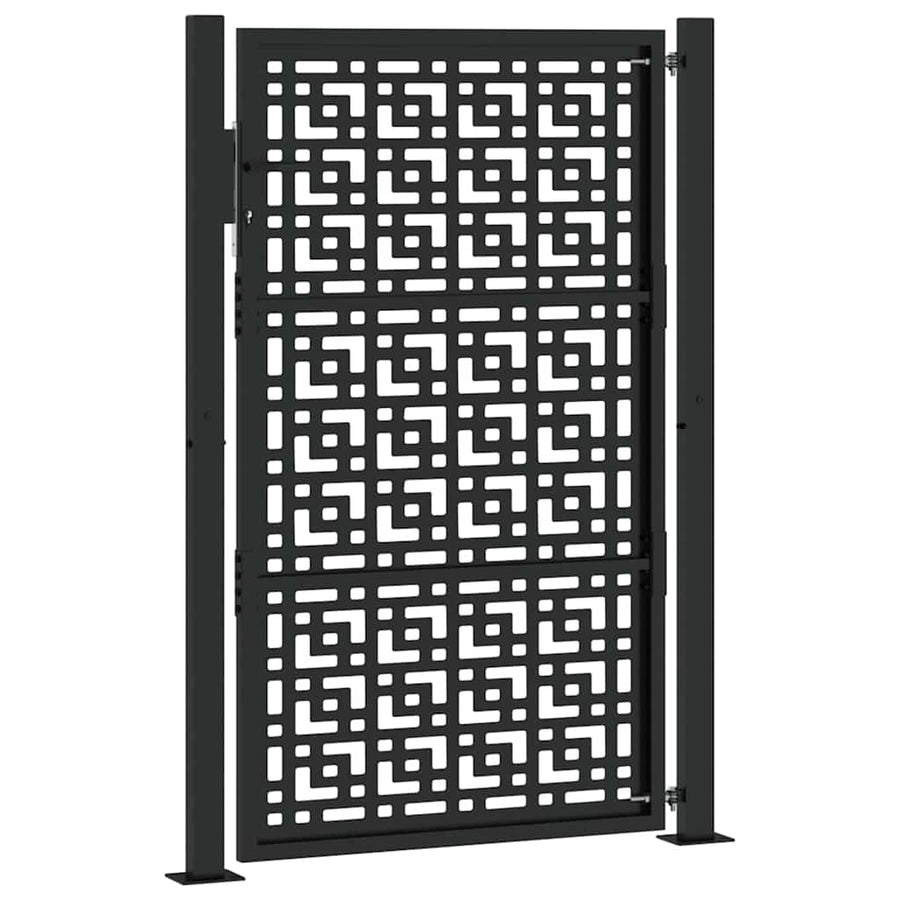 Poort met kruisontwerp 105x155 cm staal zwart