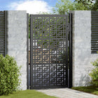 Gate with cross design 100x150 cm steel black