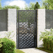 Poort 105x180 cm staal zwart kruisontwerp
