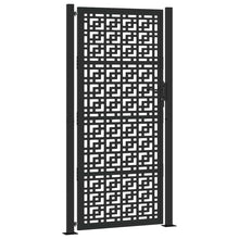 Poort met kruisontwerp 105x205 cm staal zwart