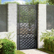 Poort 100x200 cm staal zwart kruisontwerp