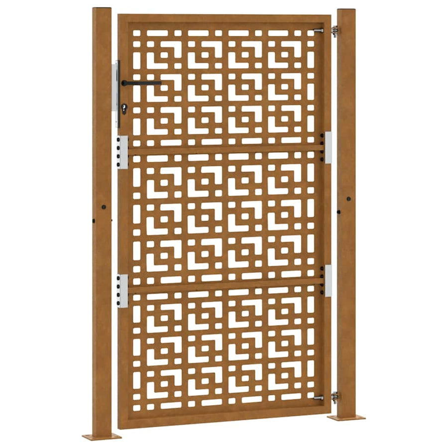 Poort met kruisontwerp 105x155 cm weervast staal