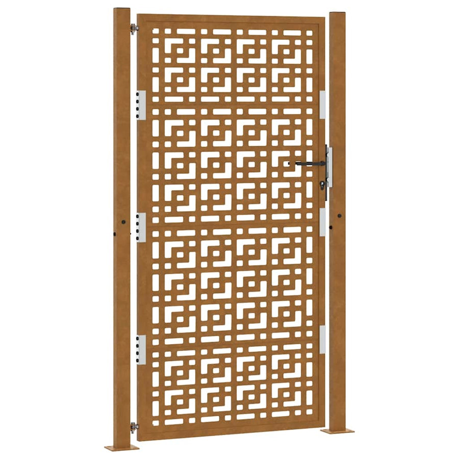 Poort met kruisontwerp 105x180 cm weervast staal
