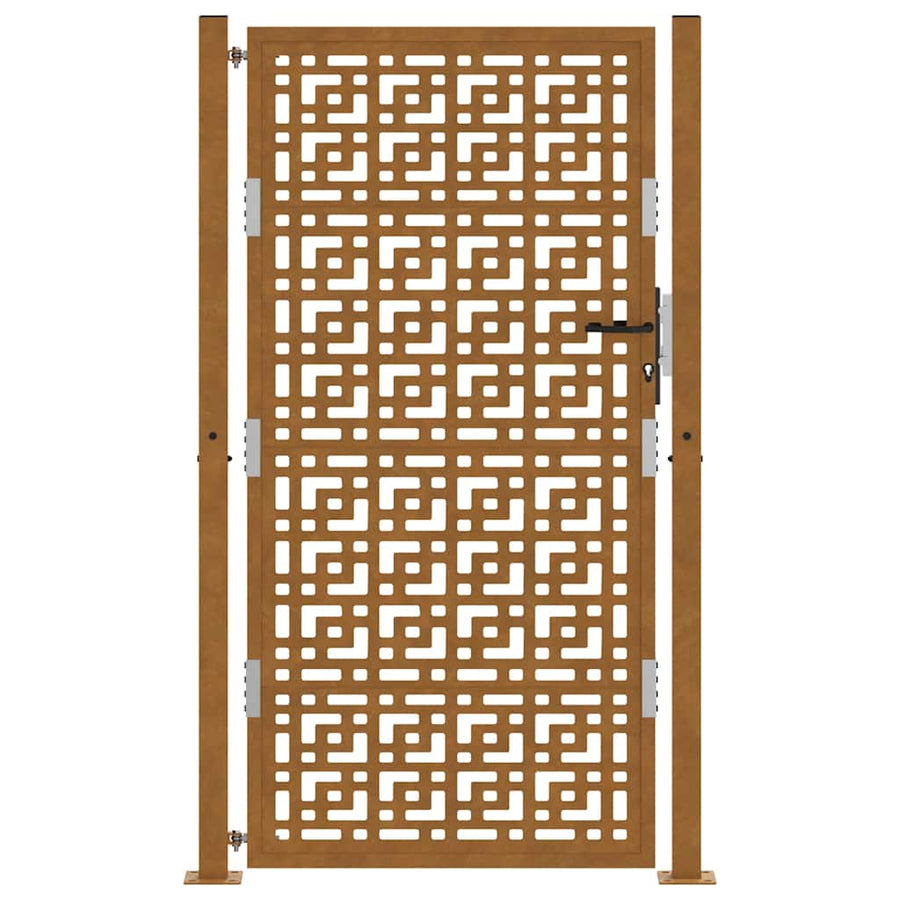 Poort met kruisontwerp 105x180 cm weervast staal