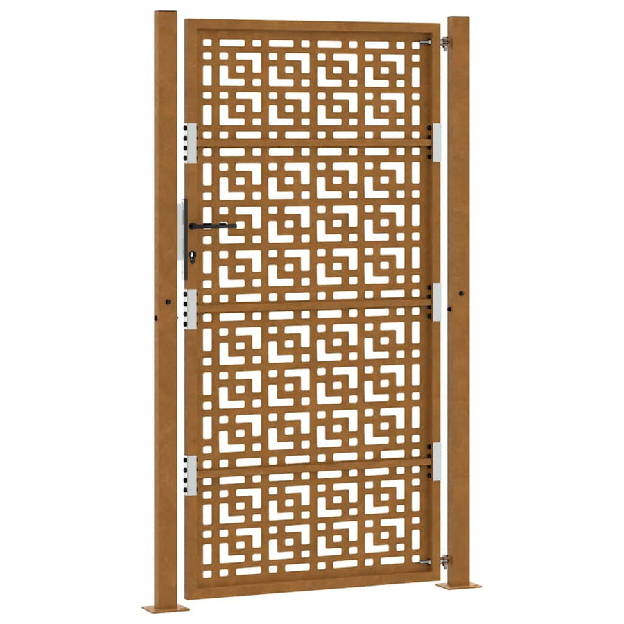 Poort met kruisontwerp 105x180 cm weervast staal