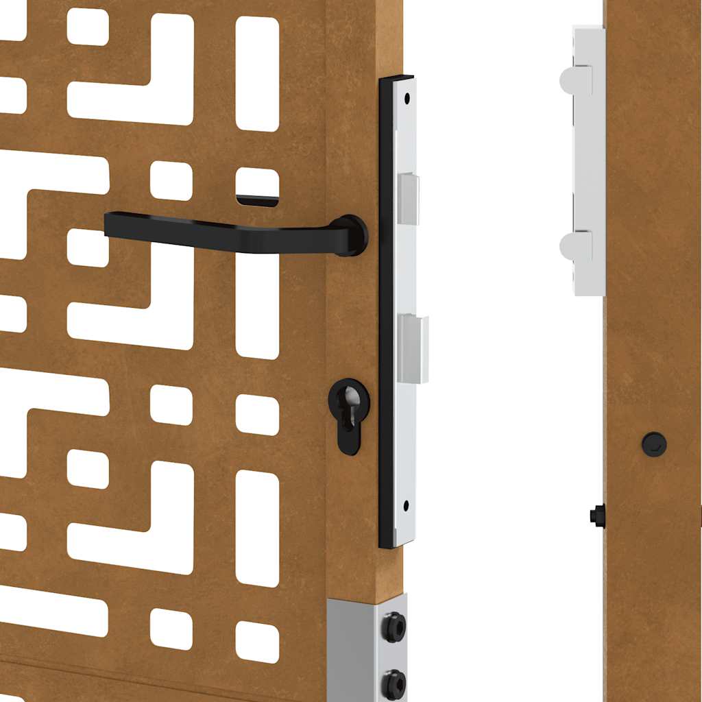 Poort met kruisontwerp 105x180 cm weervast staal