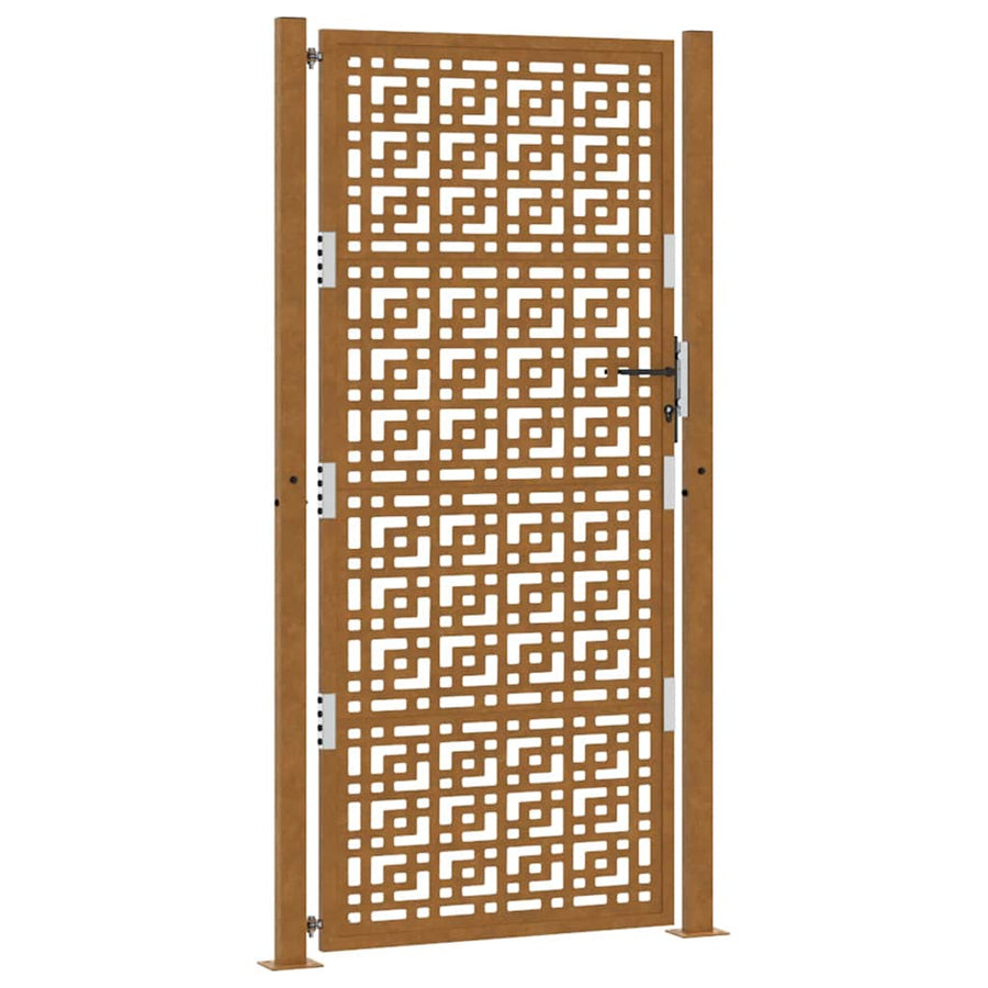 Poort met kruisontwerp 105x205 cm weervast staal