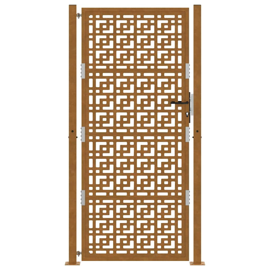 Poort met kruisontwerp 105x205 cm weervast staal