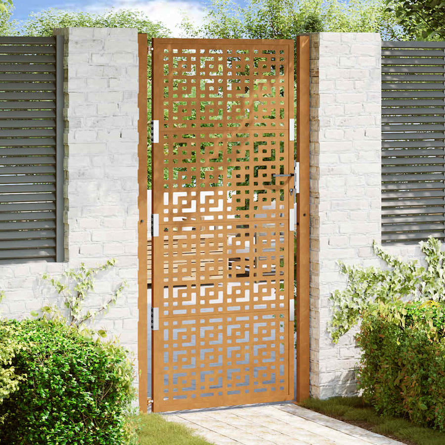 Poort met kruisontwerp 105x205 cm weervast staal