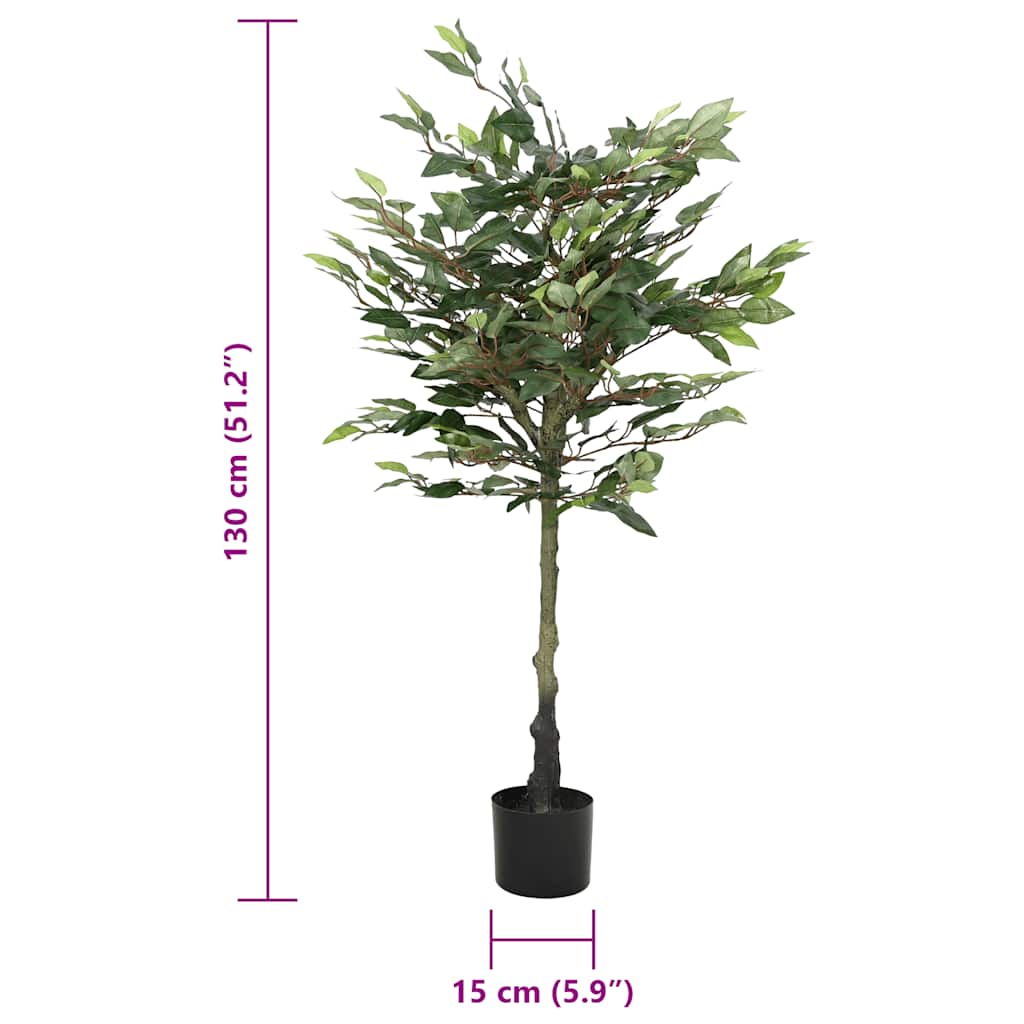 Kunstfuxus boom 480 bladeren 130 cm groen