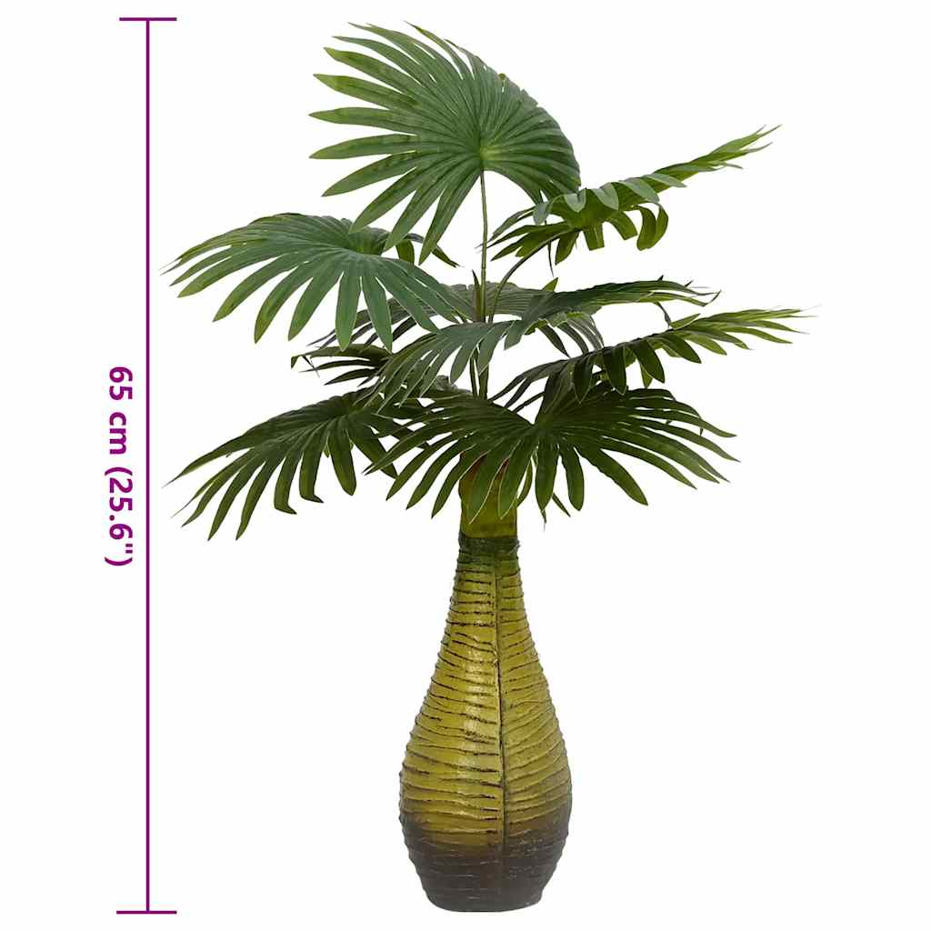 Kunstpalmplant 9 bladeren 65 cm groen