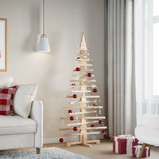 Kerstdecoratie kerstboom 150 cm massief grenenhout