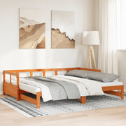 Onderschuifbed 90x190 cm grenenhout wasbruin
