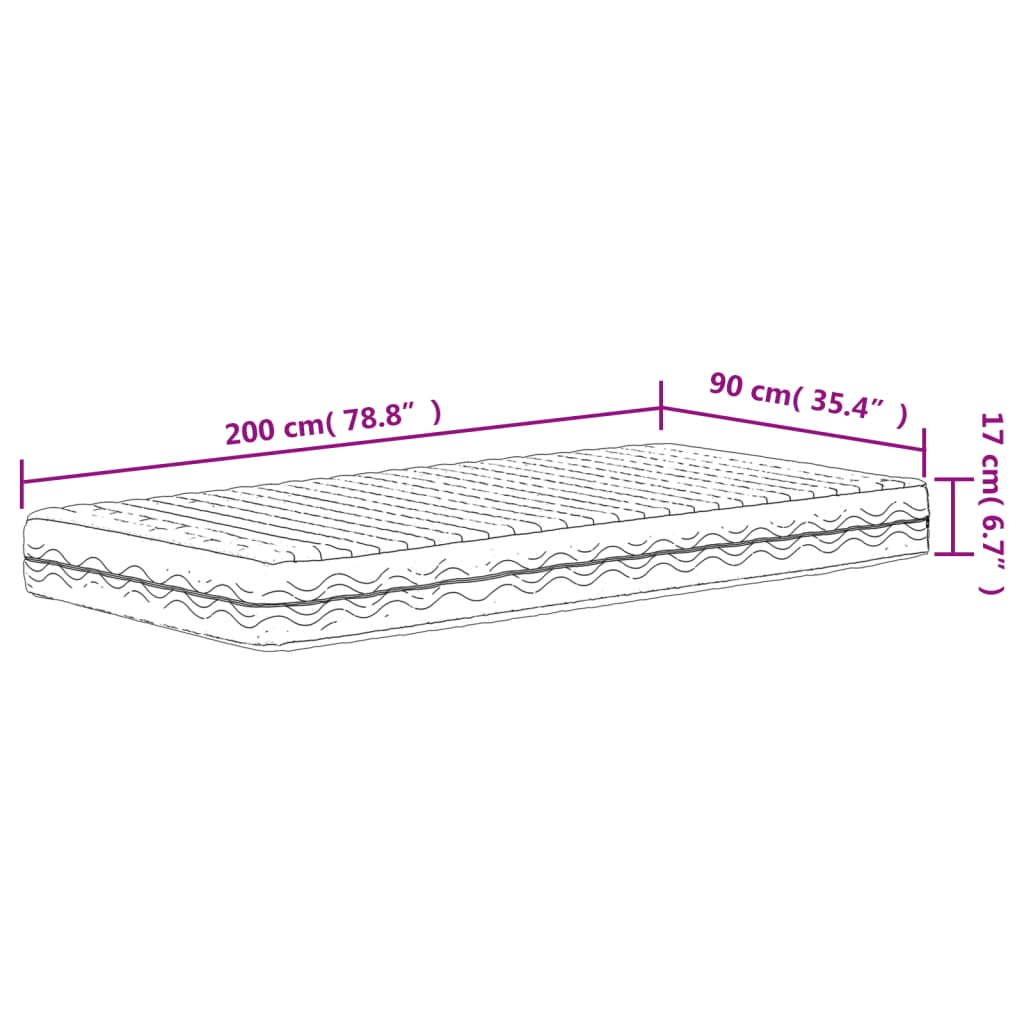 Slaapbank met matras 90x200 cm massief grenenhout wasbruin