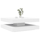Salontafel 90x90x34,5 cm wit draaibaar