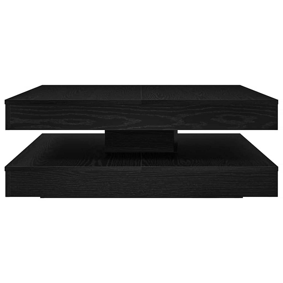 Salontafel 360 graden draaibaar 90x90x34,5 cm zwart eikenkleur