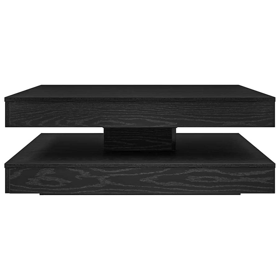 Salontafel 360 graden draaibaar 90x90x34,5 cm zwart eikenkleur