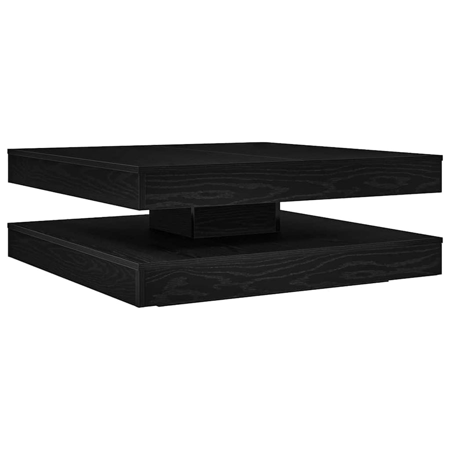 Salontafel 360 graden draaibaar 90x90x34,5 cm zwart eikenkleur