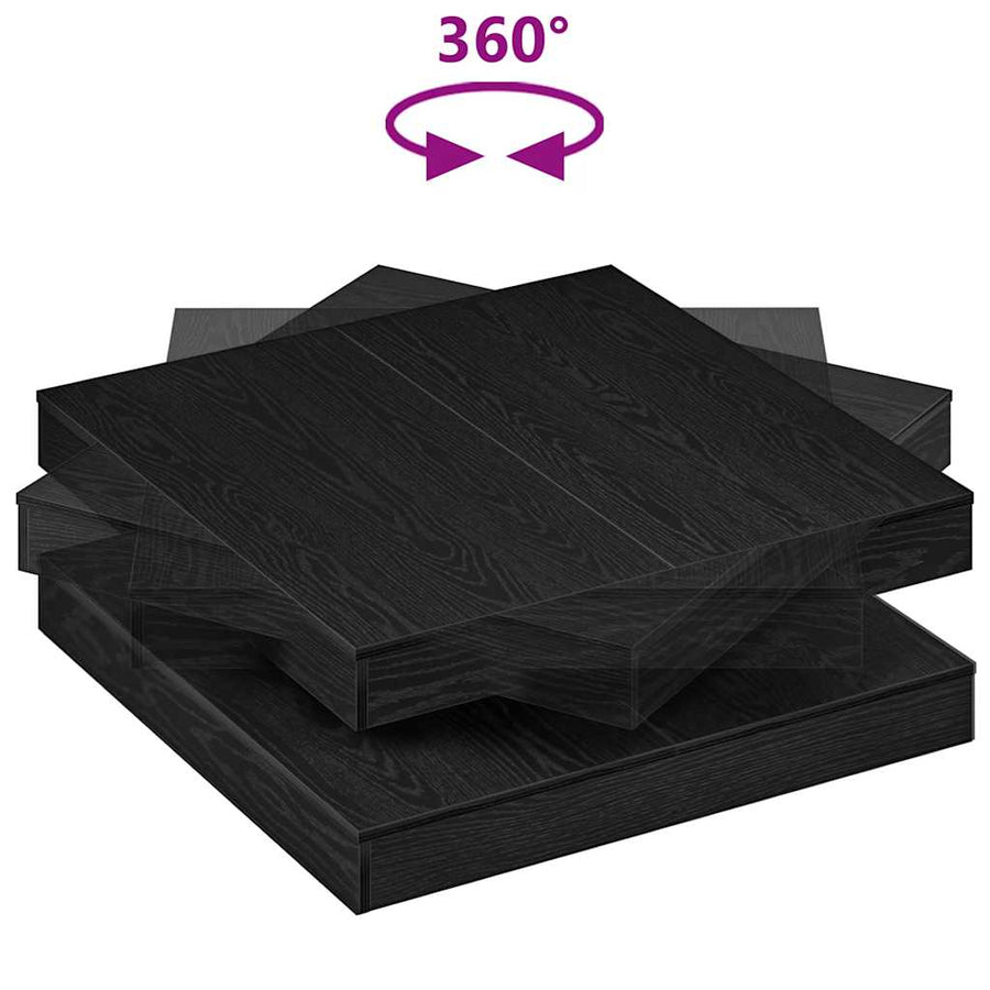 Salontafel 360 graden draaibaar 90x90x34,5 cm zwart eikenkleur