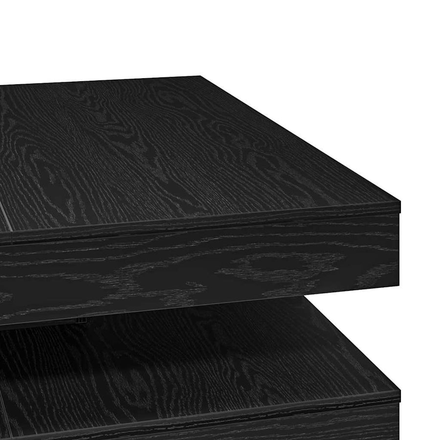 Salontafel 360 graden draaibaar 90x90x34,5 cm zwart eikenkleur