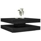 Salontafel 90x90x34,5 cm draaibaar zwart eiken