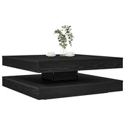 Coffee table 360 degree rotatable 90x90x34.5 cm black oak colour