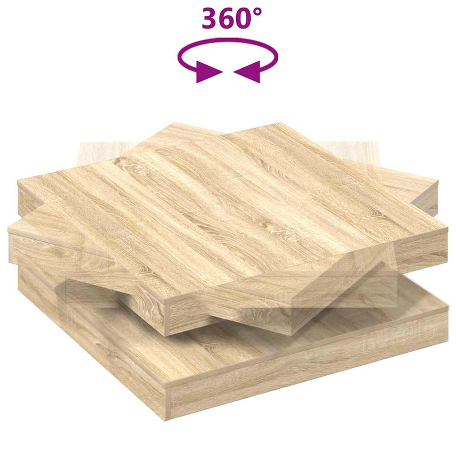 Salontafel 360 graden draaibaar 90x90x34,5 cm sonoma eikenkleur