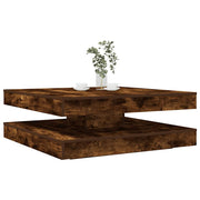 Coffee table 360-degree rotating 90x90x34.5 cm smoked oak