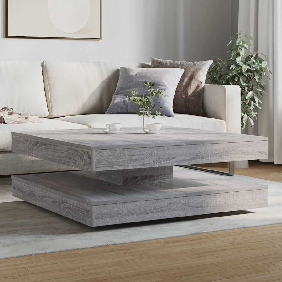 Salontafel 360 graden draaibaar 90x90x34,5cm grijs sonoma eiken