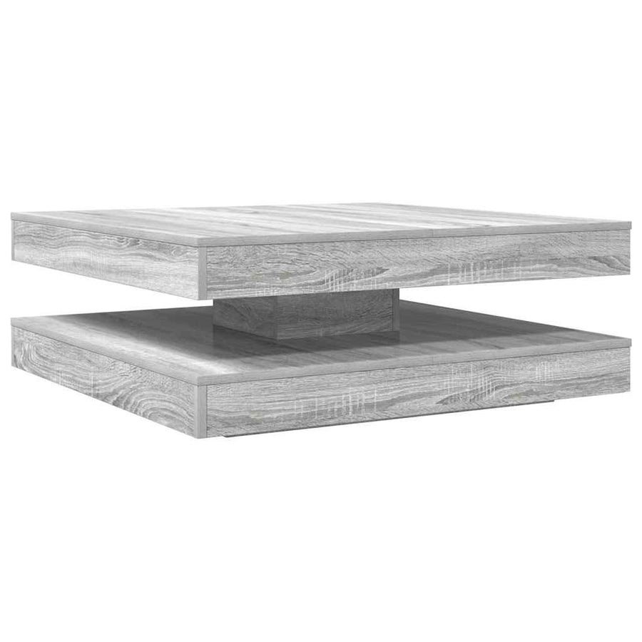Salontafel 360 graden draaibaar 90x90x34,5cm grijs sonoma eiken