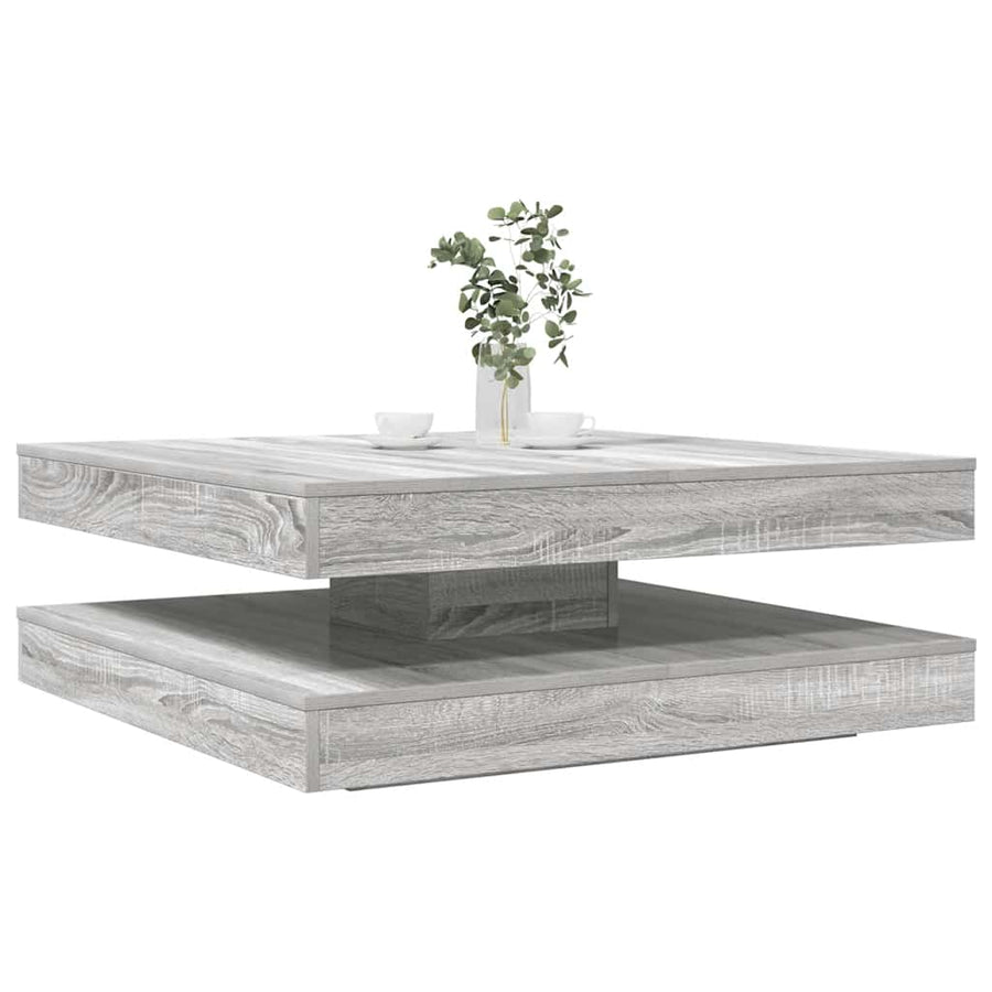 Salontafel 360 graden draaibaar 90x90x34,5cm grijs sonoma eiken
