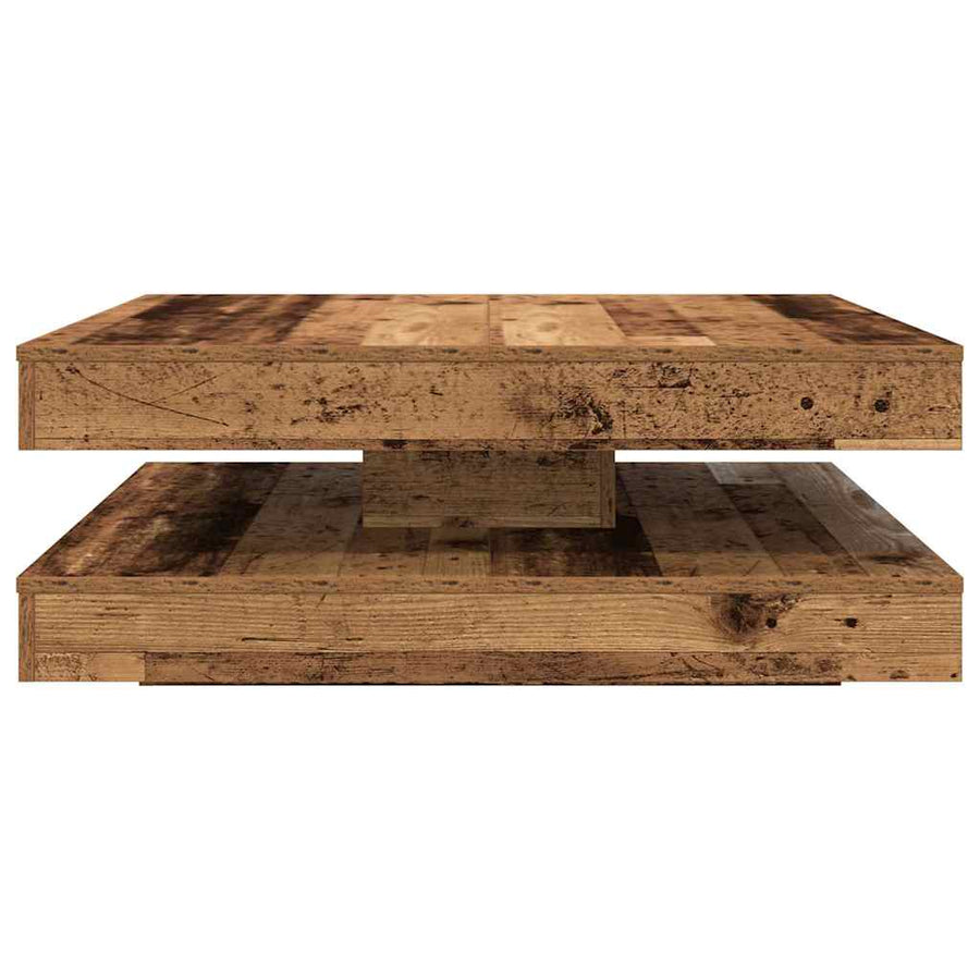Salontafel 360 graden draaibaar 90x90x34,5 cm oud houtkleurig